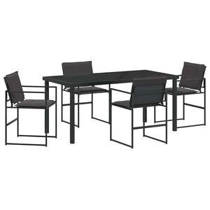 vidaXL Ensemble de salle &agrave; manger pour jardin 5 pcs Noir