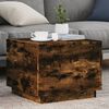 vidaXL Table basse avec lumi&egrave;res LED ch&ecirc;ne fum&eacute; 50x50x40 cm