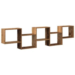 vidaXL &Eacute;tag&egrave;re cube murale 5 compartiments vieux bois bois ing&eacute;nierie