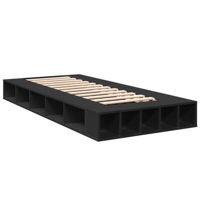 vidaXL Cadre de lit sans matelas noir 75x190 cm