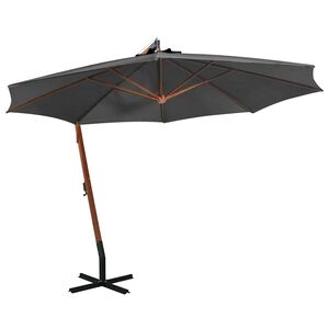 vidaXL Parasol de jardin suspendu avec m&acirc;t anthracite bois de sapin