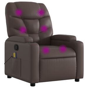 vidaXL Fauteuil de massage inclinable Marron Similicuir