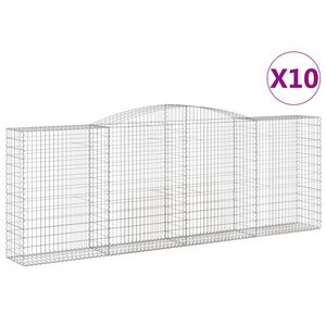vidaXL Paniers &agrave; gabions arqu&eacute;s 10 pcs 400x50x140/160 cm Fer galvanis&eacute;
