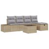 vidaXL Ensemble de canap&eacute; de jardin 6 pc Beige polyrotin