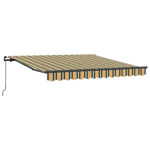 vidaXL Auvent r&eacute;tractable Vert et jaune 300 x 250 cm