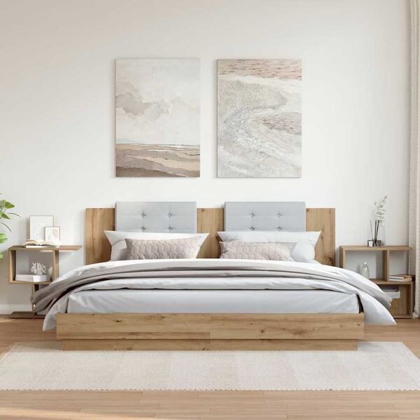 vidaXL Tables de chevet 2 pcs ch&ecirc;ne artisanal bois d'ing&eacute;nierie