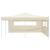 vidaXL Belv&eacute;d&egrave;re pliable avec 2 parois 5x5 m Cr&egrave;me