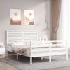 vidaXL Cadre de lit sans matelas blanc bois massif