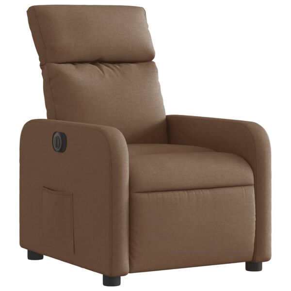 vidaXL Fauteuil inclinable &eacute;lectrique Marron Tissu