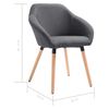 vidaXL Chaises &agrave; manger lot de 6 gris fonc&eacute; tissu