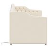 vidaXL Lit avec &eacute;clairage USB Cr&egrave;me Tissu 90x200 cm