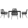 vidaXL Ensemble de salle &agrave; manger pour jardin 5 pcs Noir polyrotin
