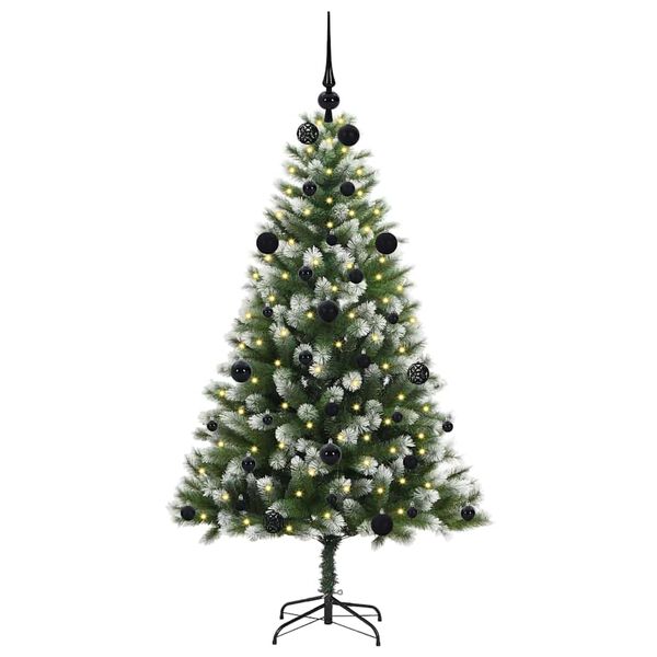vidaXL Sapin de No&euml;l artificiel &agrave; charni&egrave;re avec neige en flocons
