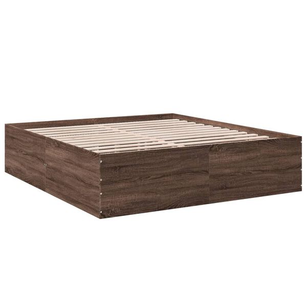 vidaXL Cadre de lit sans matelas ch&ecirc;ne marron 180x200 cm