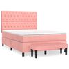 vidaXL Sommier &agrave; lattes de lit avec matelas Rose 140x200 cm Velours
