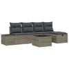 vidaXL Ensemble de canap&eacute; de jardin 6 pc Gris polyrotin