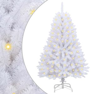 vidaXL Sapin de No&euml;l artificiel 150 LED PVC et Acier Blanc