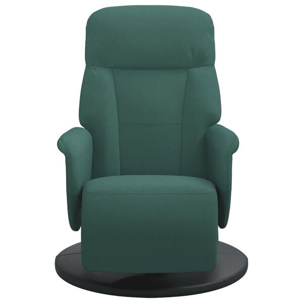 vidaXL Fauteuil inclinable avec repose-pied vert foncé velours