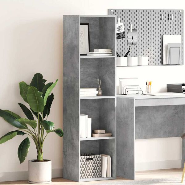 vidaXL Biblioth&egrave;que gris b&eacute;ton 40x30x152 cm bois d'ing&eacute;nierie