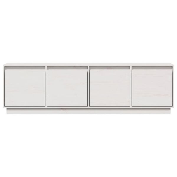 vidaXL Meuble TV Blanc 156x37x45 cm Bois de pin massif