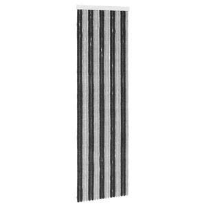 vidaXL Rideau anti-insectes en chenille Gris et Noir 56 x 185 cm