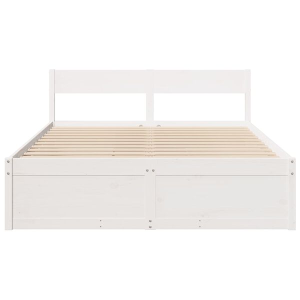 vidaXL Cadre de lit sans matelas blanc 160x200 cm bois de pin massif