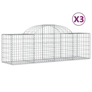 vidaXL Paniers &agrave; gabions arqu&eacute;s 3 pcs 200x50x60/80 cm Fer galvanis&eacute;