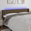 vidaXL T&ecirc;te de lit &agrave; LED Marron fonc&eacute; 183x16x78/88 cm Tissu