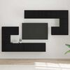 vidaXL Unites TV Montage mural 4 pcs Ch&ecirc;ne noir Bois d'ing&eacute;nierie