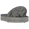vidaXL Chaise longue &agrave; 2 places avec coussins R&eacute;sine tress&eacute;e Gris