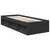 vidaXL Cadre de lit Noir 75 x 190 cm Bois de pin massif
