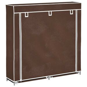 vidaXL Armoire &agrave; chaussures avec housse 115 x 28 x 110 cm Tissu Marron