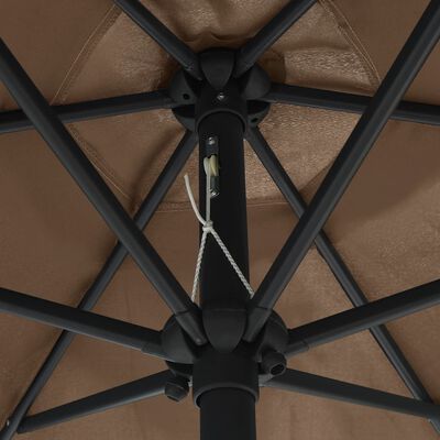 vidaXL Parasol de jardin et mât en aluminium 270x246 cm Taupe