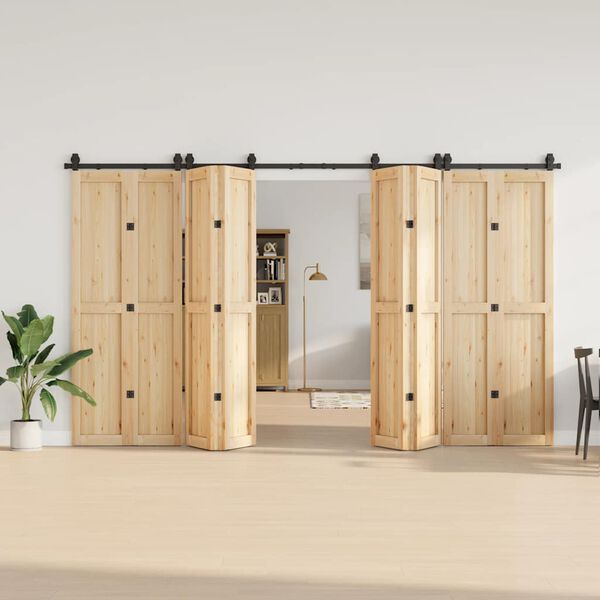 vidaXL Kit de quincaillerie de porte coulissante 366 cm acier noir
