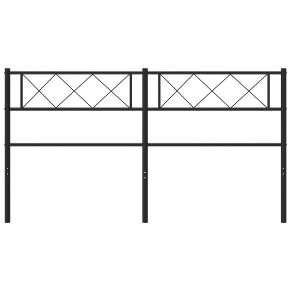 vidaXL T&ecirc;te de lit m&eacute;tal noir 140 cm
