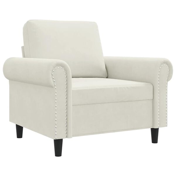 vidaXL Fauteuil Cr&egrave;me 60 cm Velours