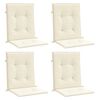 vidaXL Coussins de chaise de jardin &agrave; dossier bas lot de 4 cr&egrave;me