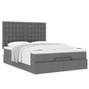 VidaXL Cadre de lit ottoman avec matelas gris fonc&eacute; 140x190 cm tissu