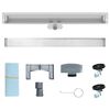 vidaXL Drain de Douche Mont&eacute; au Mur Argent&eacute; 90 cm Acier Inox 304