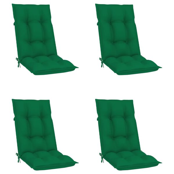 vidaXL Chaises inclinables de jardin et coussins lot de 4 Teck solide