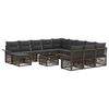 vidaXL Ensemble de canap&eacute; de jardin 13 pc Gris et Gris fonc&eacute; polyrotin