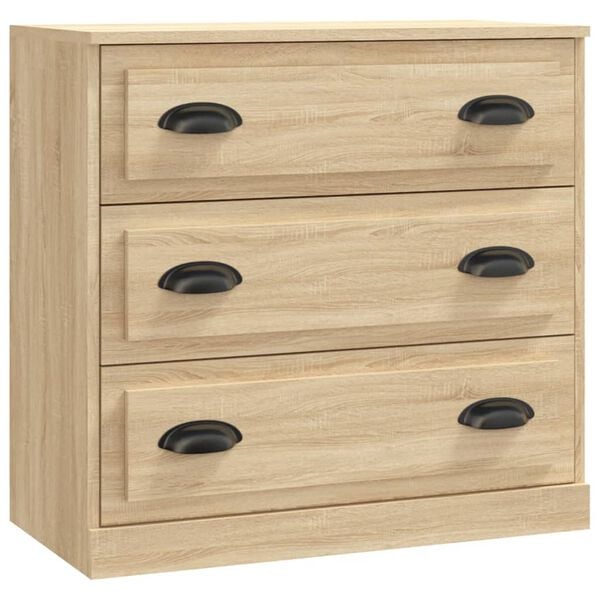 vidaXL Buffets 2 pcs ch&ecirc;ne sonoma bois d'ing&eacute;nierie