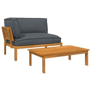 vidaXL Ensemble de Canap&eacute;s Uni 2 pcs Anthracite Bois d'Acacia Massif