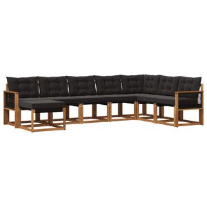 vidaXL Ensemble de canap&eacute;s d'ext&eacute;rieur 8 pc Naturel et noir