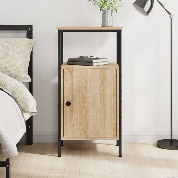 vidaXL Table de chevet ch&ecirc;ne sonoma 41x31x80 cm bois d'ing&eacute;nierie