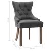 vidaXL Chaises &agrave; manger lot de 6 gris tissu