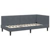 vidaXL Cadre de lit d'angle avec matelas Autre 2 pcs Gris Velours