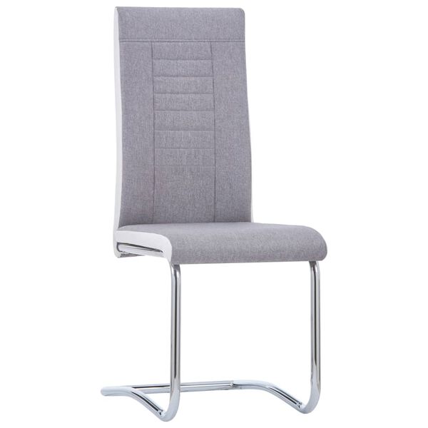 vidaXL Chaises &agrave; manger cantilever lot de 4 gris clair tissu