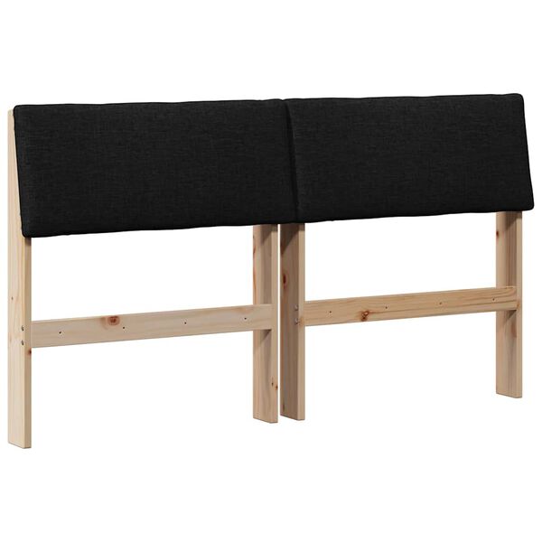vidaXL T&ecirc;te de lit capitonn&eacute;e Noir 150 cm Pin massif