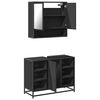 vidaXL Ensemble de meubles salle de bain 2 pcs noir bois d'ing&eacute;nierie